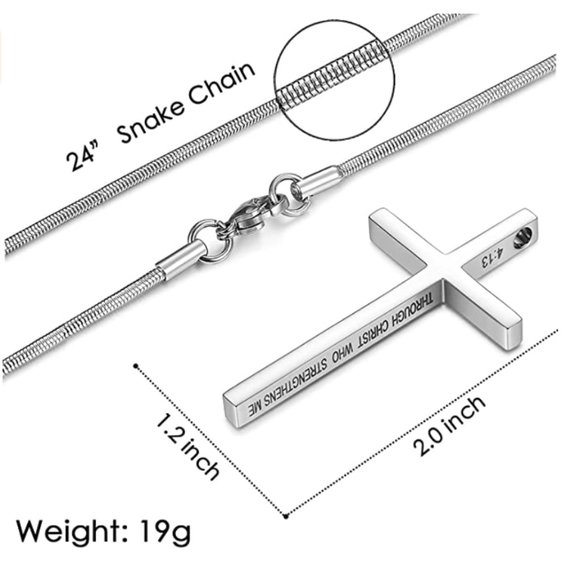 Stainless Steel Cross Necklace - Picture 8 of 10